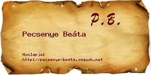 Pecsenye Beáta névjegykártya